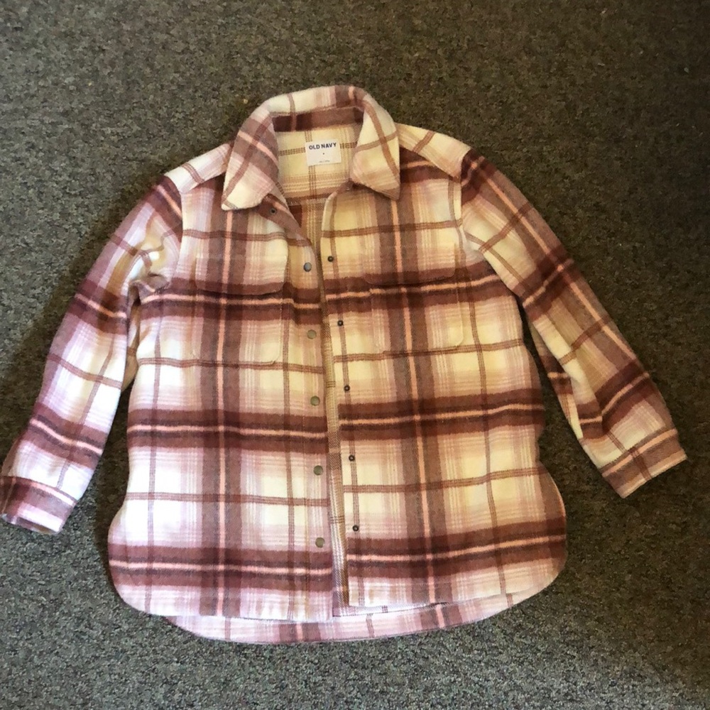 Old navy pink flannel jacket